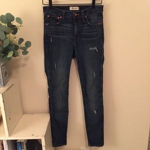 Madewell Distressed 9” High Rise Skinny Jeans